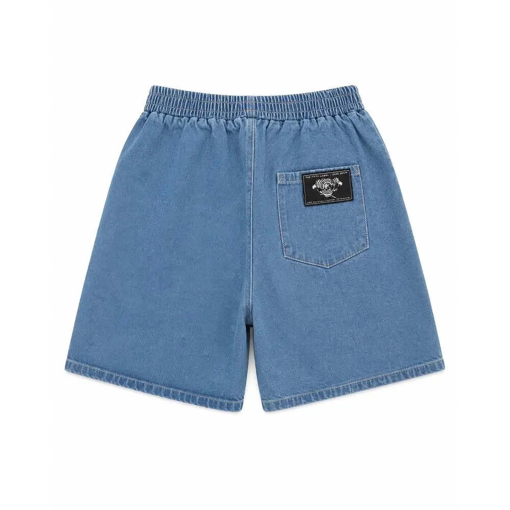 THE FIFTH LABEL Drawstring Denim Jean Long Shorts